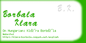 borbala klara business card